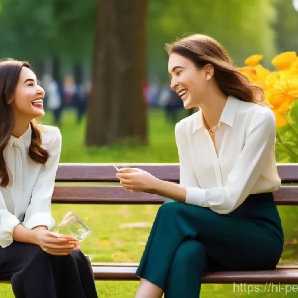 향수 선물 팁 - A sophisticated woman, wearing a chic, modest blouse and tailored trousers, is carefully observing a...